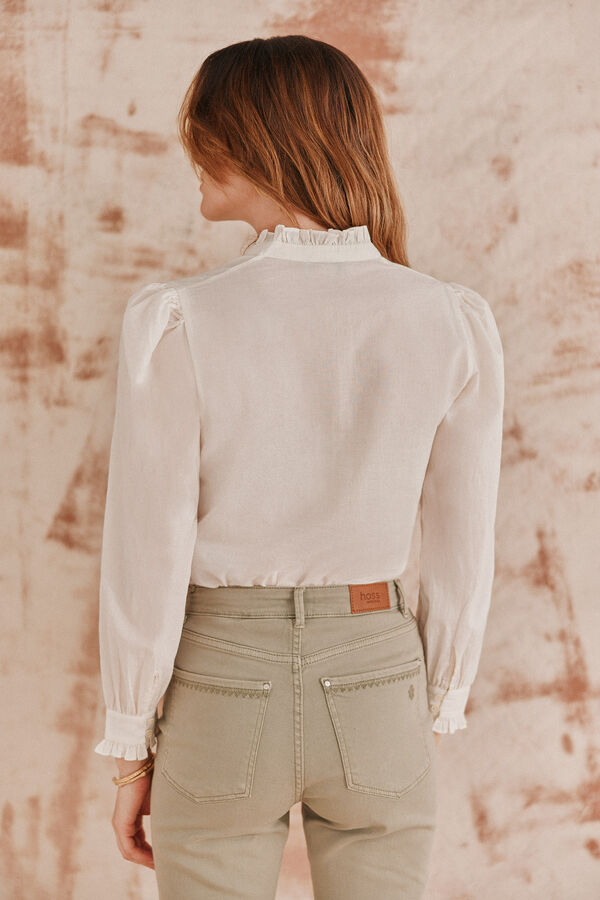 Hoss Intropia Casilda. Blusa bordada. Ecru