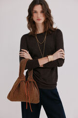 Hoss Intropia Nora. Bolsa de veludo com contas Castanho