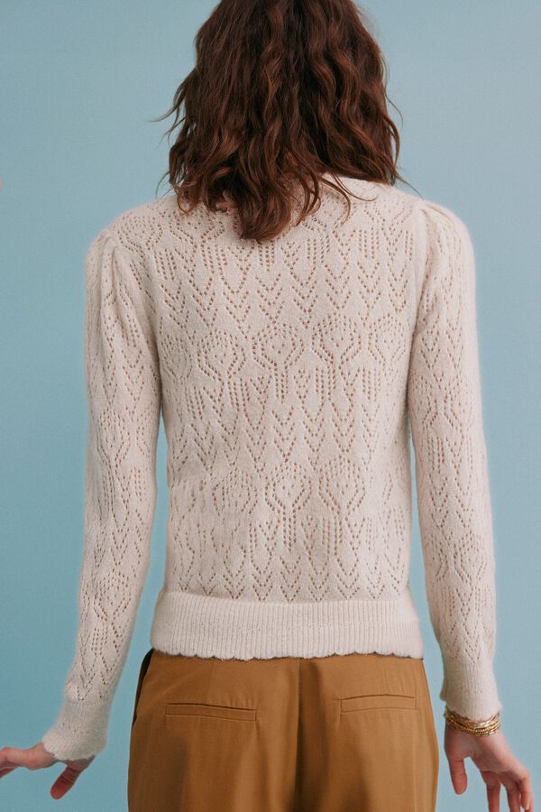 Hoss Intropia Inma. C&aacute;rdigan calado Beige