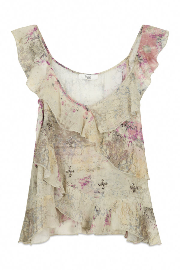 Hoss Intropia Top de lingerie bordado Celeste Beige