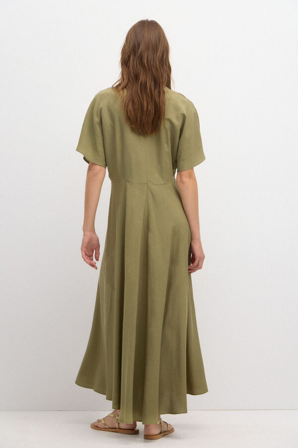 Hoss Intropia Joana. Vestido linho fluido. Verde