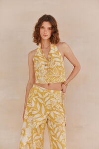 Hoss Intropia Clotilde. Top estampado Amarelo