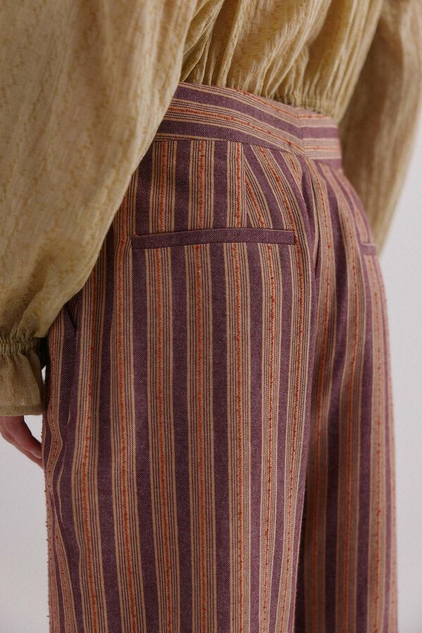 Hoss Intropia Phoebe. Pantalón a rayas Marfil