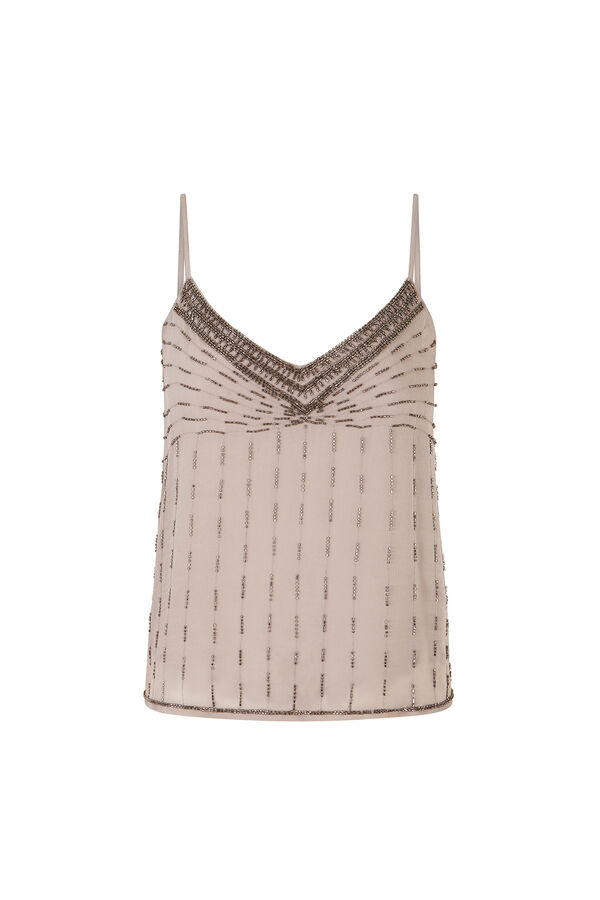 Hoss Intropia Gabriela. Top bordado Gris