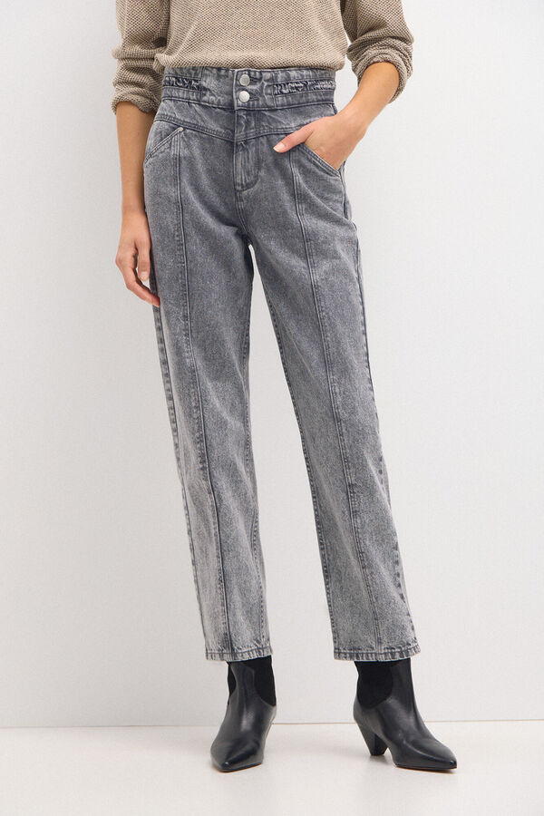 Hoss Intropia Olinda. Jeans de corte reto Cinzento