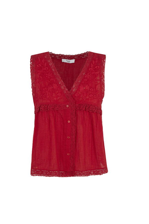 Hoss Intropia Cora. Blusa rom&aacute;ntica rojo