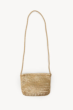 Hoss Intropia Noelle. Bolsa mala de tiracolo de pele trançado Dourado