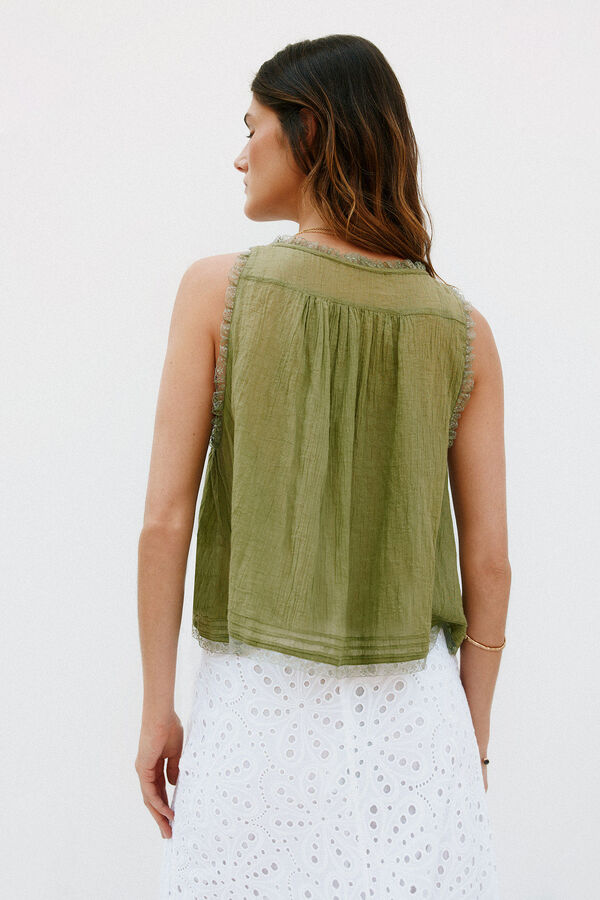 Hoss Intropia Camila. Blusa de lingerie Verde