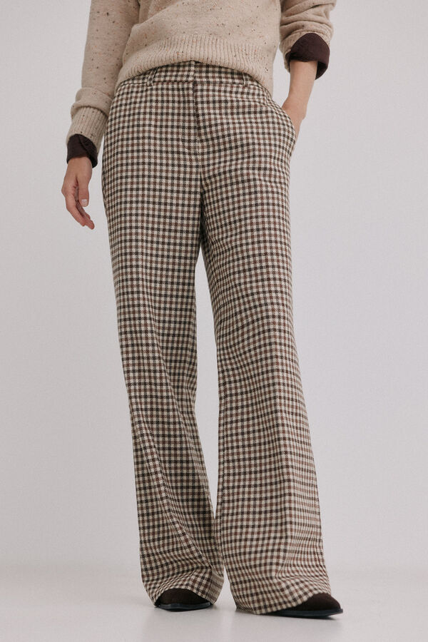 Hoss Intropia Prado. Calça xadrez Ecru