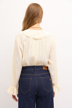 Hoss Intropia Cote. Blusa pliegues Marfil