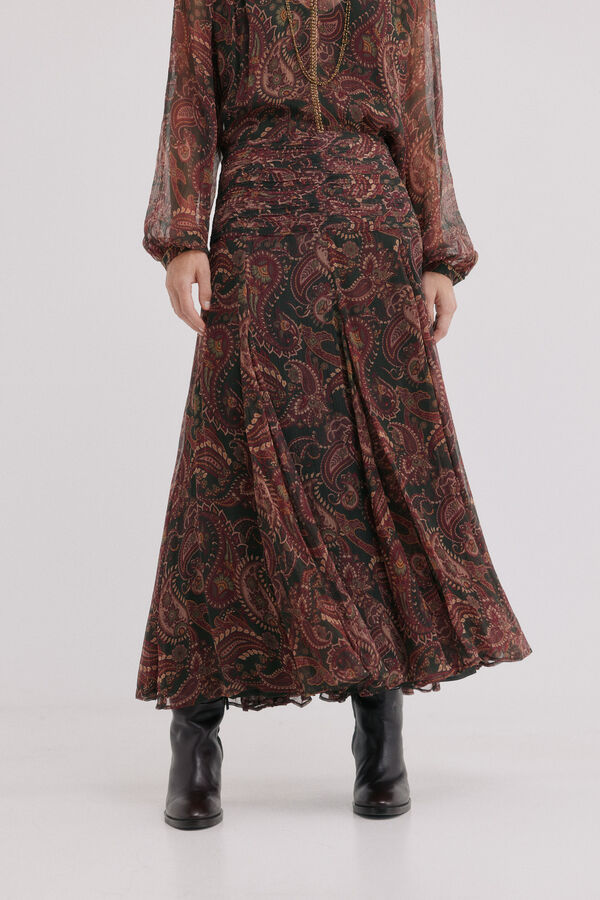 Hoss Intropia Reila.Falda estampada Estampado granate