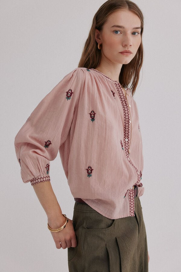 Hoss Intropia Carina. Blusa bordada Verde