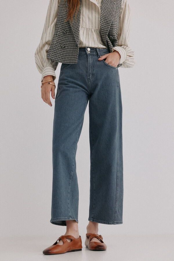 Hoss Intropia Bibiana. Calça jeans trespassada Cinzento