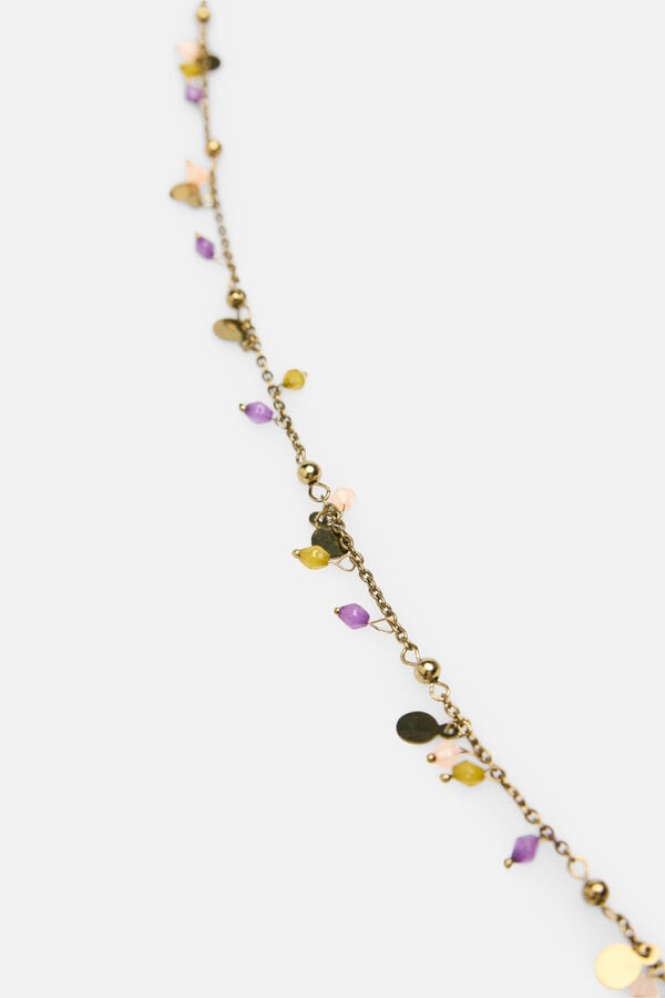 Hoss Intropia Luciana. Colar de contas banhado a ouro Dourado
