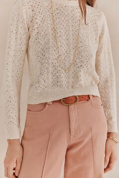 Hoss Intropia Saray. Jersey cuello redondo Marfil