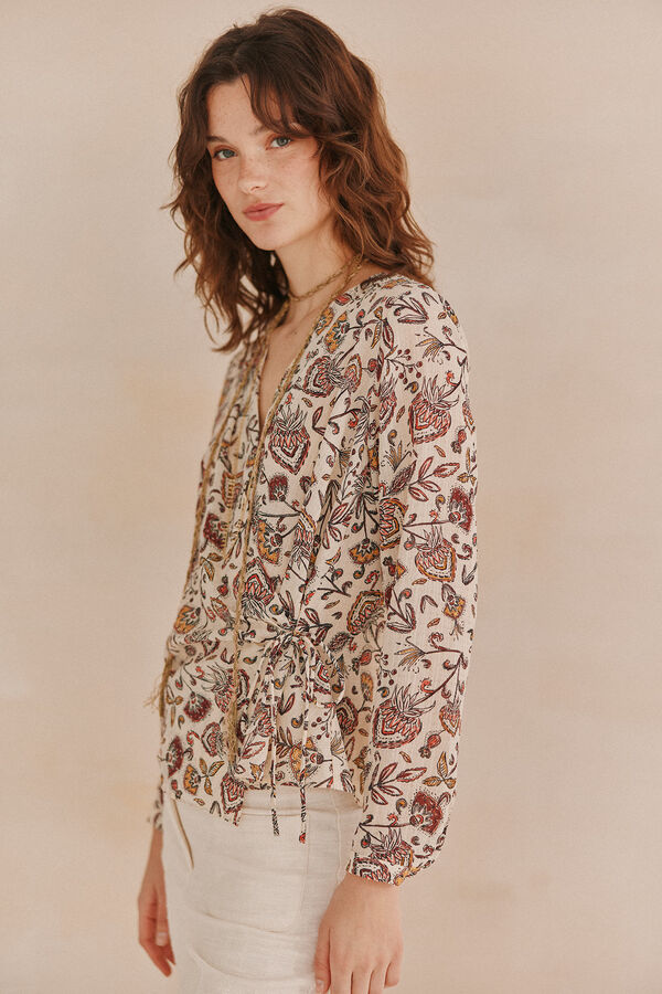 Hoss Intropia Adela. Top estampado Ecru