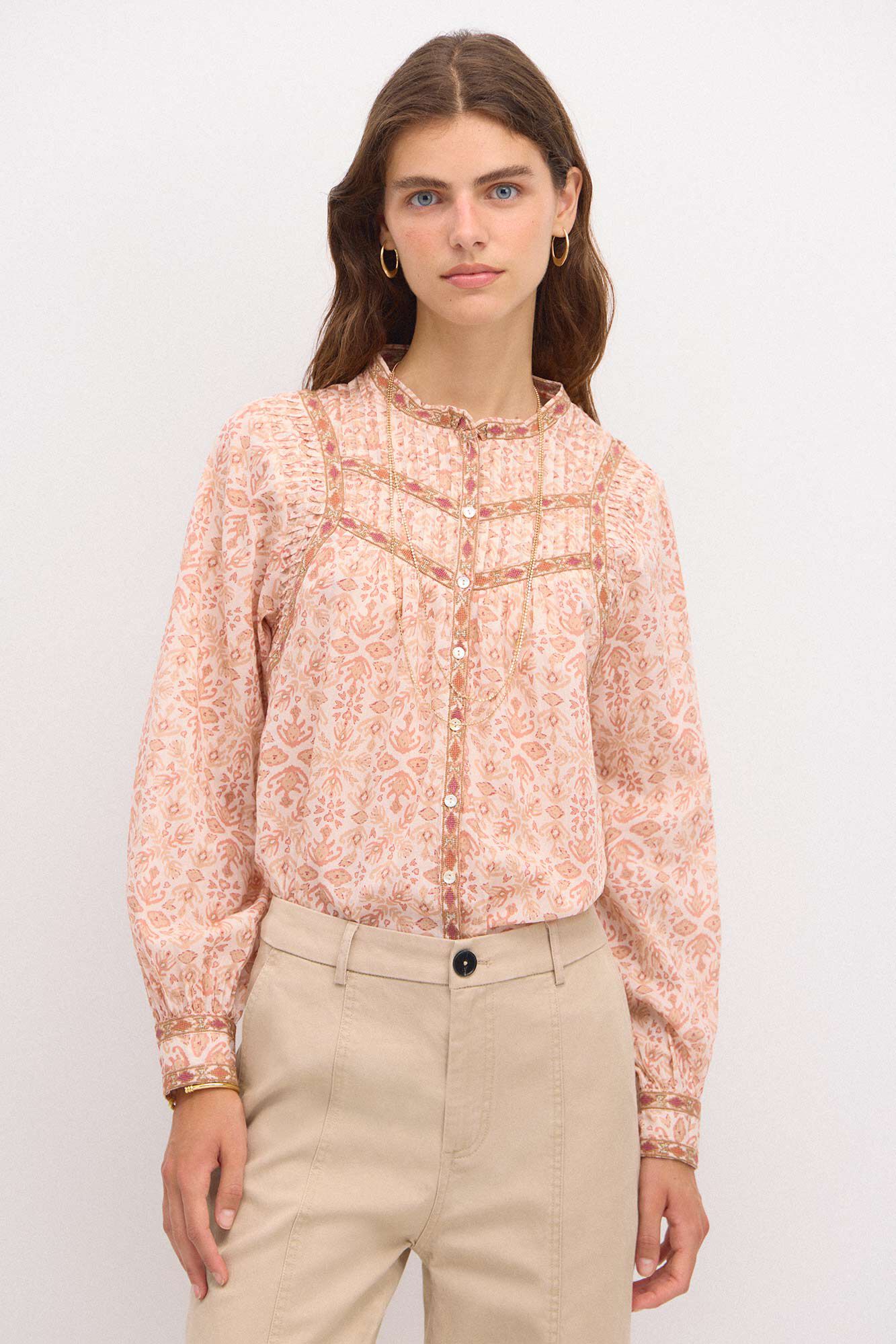 Blusas con tiras bordadas discount
