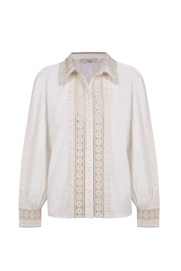Hoss Intropia Candelaria. Camisa bordada. Beige