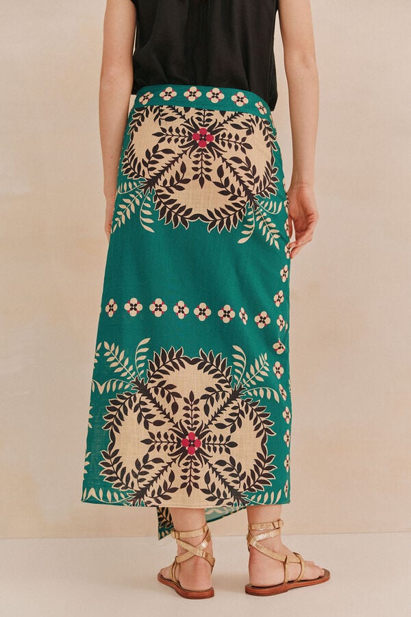 Hoss Intropia Romilda. Falda pareo Estampado Verde