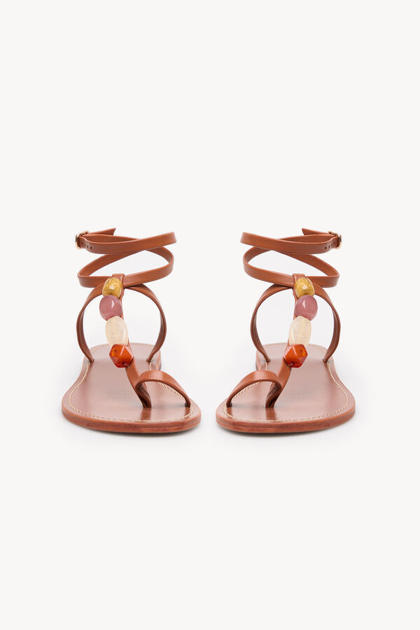 Hoss Intropia Maider. Sandalias de piel piedras Marron