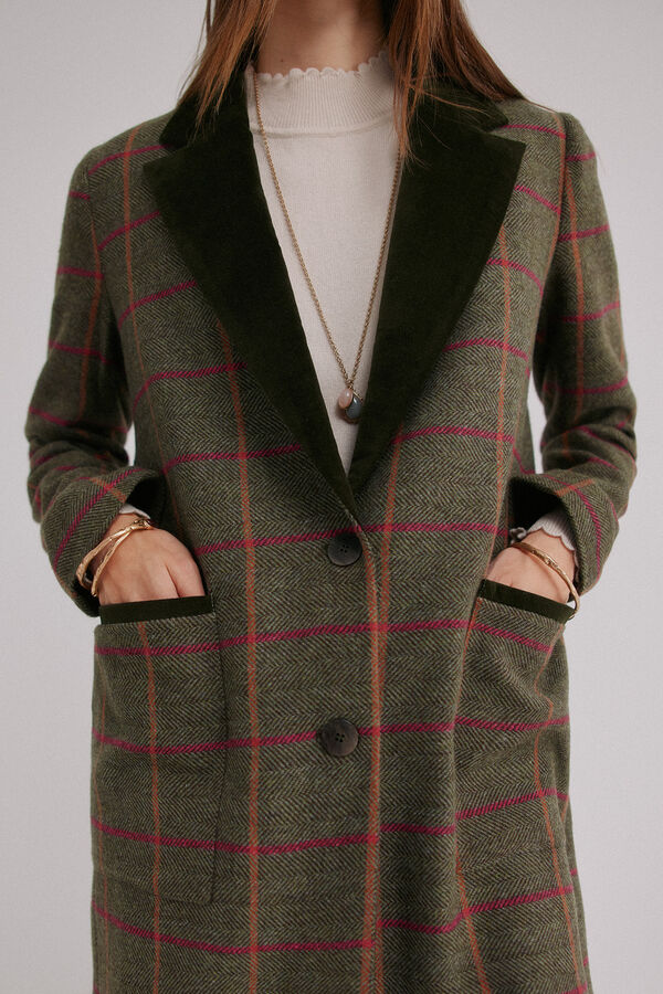 Hoss Intropia Fabrizia. Sobrecasaca xadrez Khaki