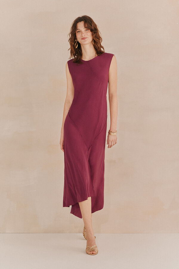 Hoss Intropia Vestido Lucia baixo Assimétrica Roxo