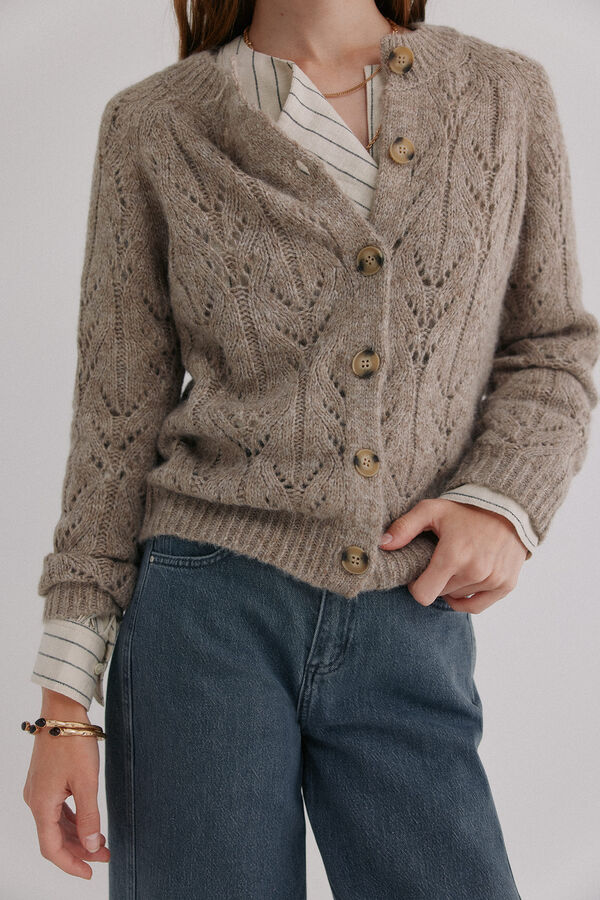 Hoss Intropia Ivette. Casaco de malha vazado Castanho