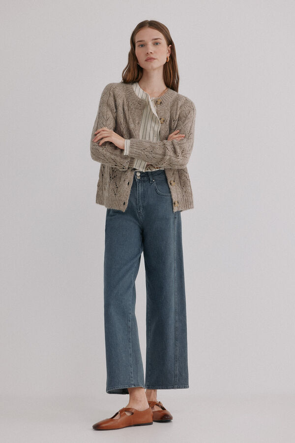 Hoss Intropia Ivette. Casaco de malha vazado Castanho