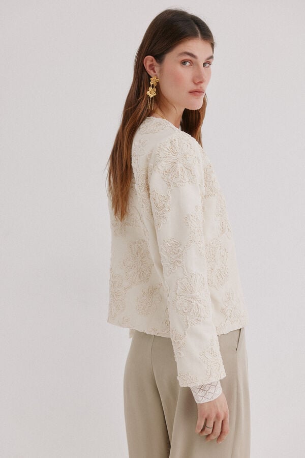 Hoss Intropia Eider. casaco jacquard Ecru