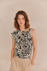 Hoss Intropia Marita. Camiseta estampada Marfil
