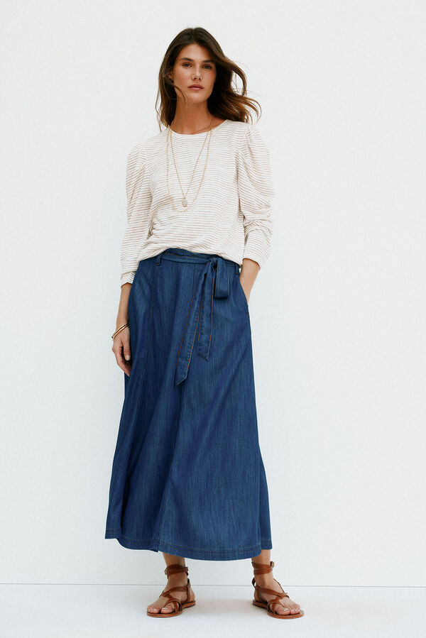 Hoss Intropia Milena. Camiseta riscas Beige