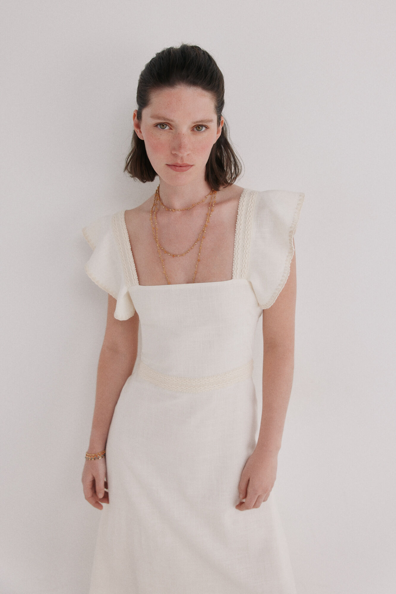 Hoss Intropia Amaya. Vestido midi em algod&atilde;o