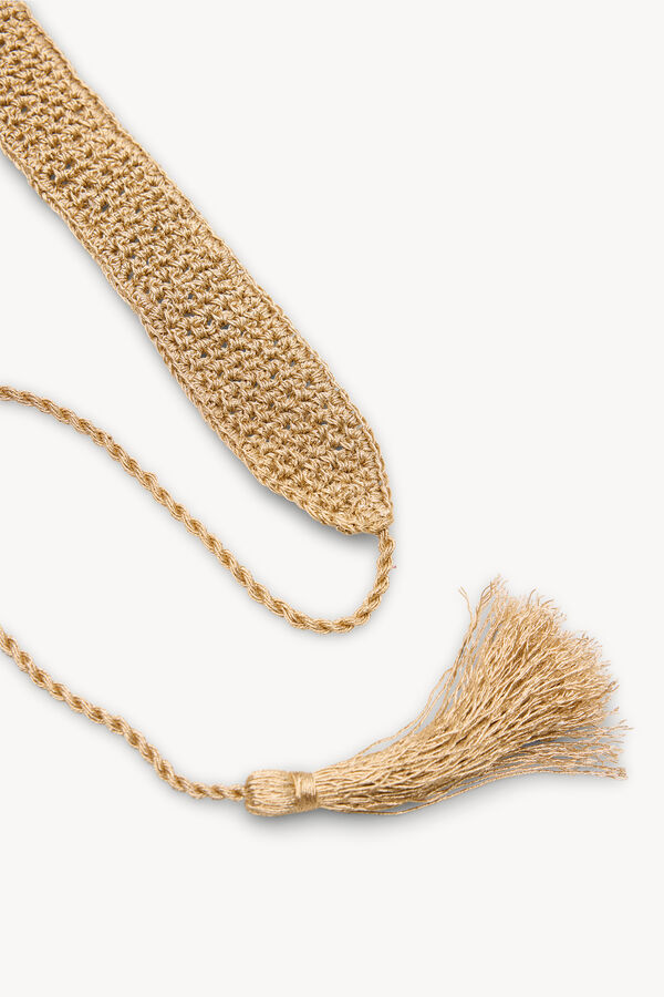 Hoss Intropia Lucrecia. Cintur&oacute;n crochet metalizado Dorado