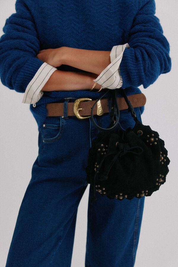 Hoss Intropia Numa. Bolso bandolera de serraje Negro