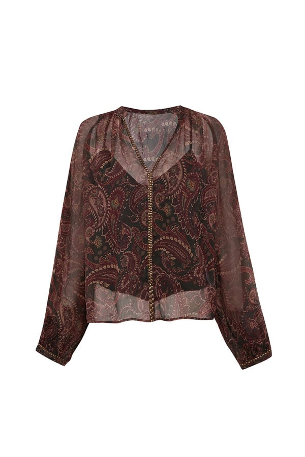 Hoss Intropia Cersei.Blusa fluida estampada Castanho