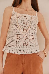 Hoss Intropia Sabina. Top crochet Marfil