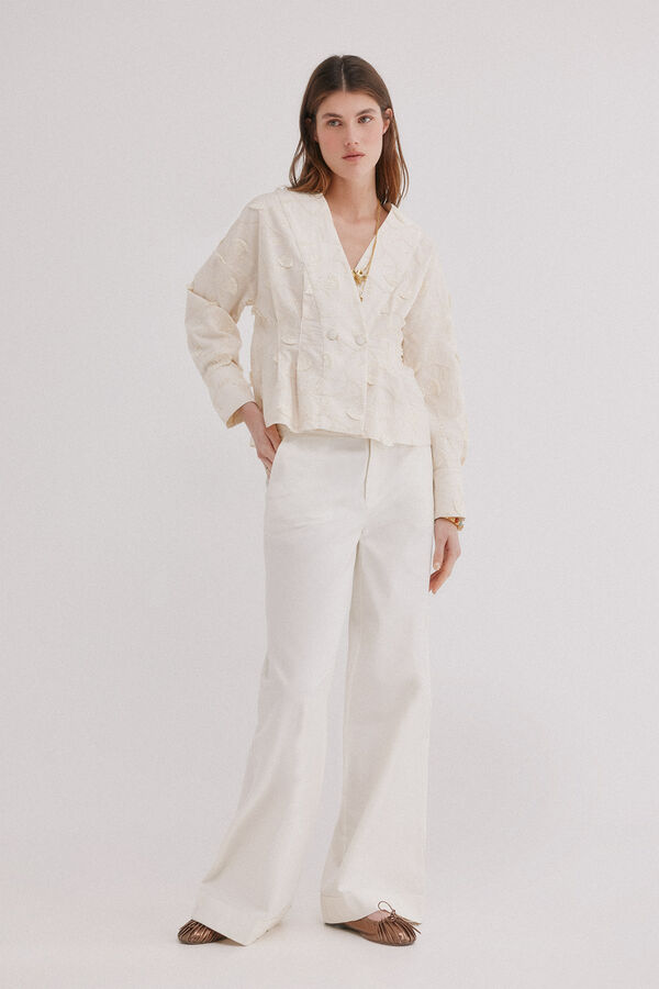 Hoss Intropia Gema. Blusa bordada Ecru