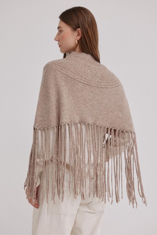 Hoss Intropia Marta. Capa flecos de tricot Blanco