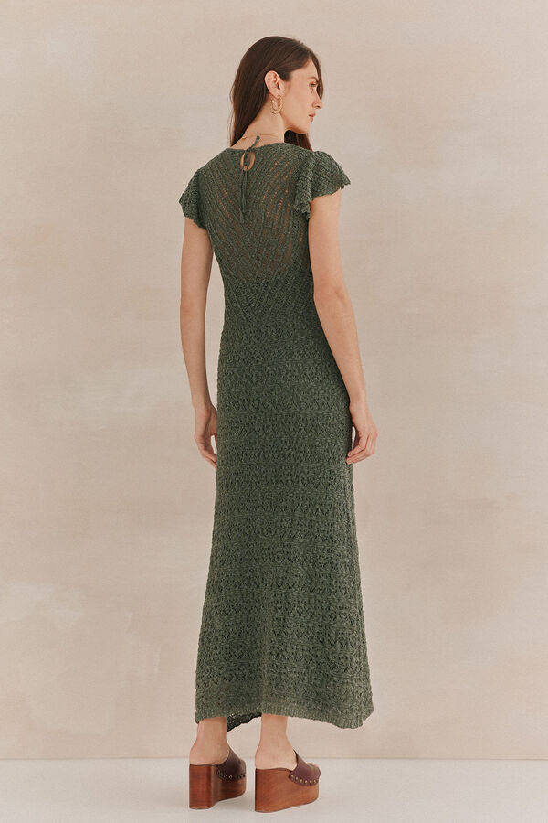 Hoss Intropia Sella. Vestido punto midi Verde oscuro