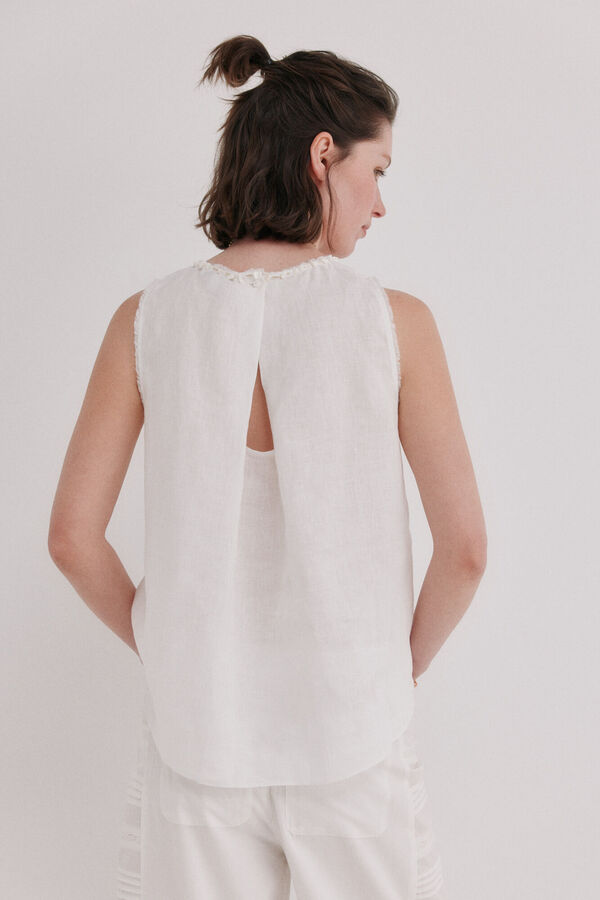 Hoss Intropia Celene. Top abalorios Blanco