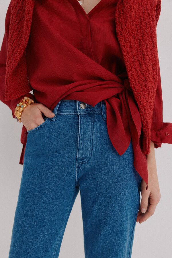 Hoss Intropia Bruna. Jeans bordados florais Azul