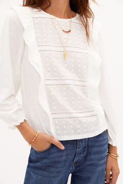 Hoss Intropia Piper Camiseta en algodón romántica Beige