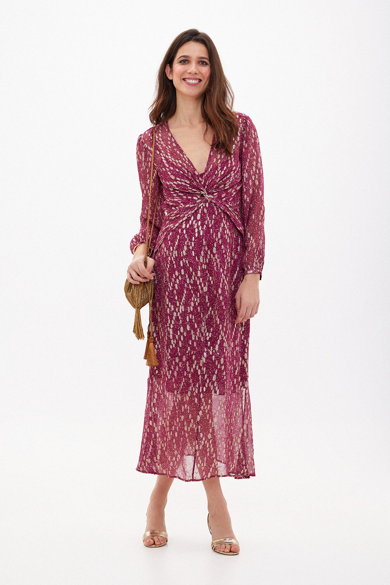 Valeria. Vestido midi con lurex Vestidos y Monos de mujer Hoss Intropia