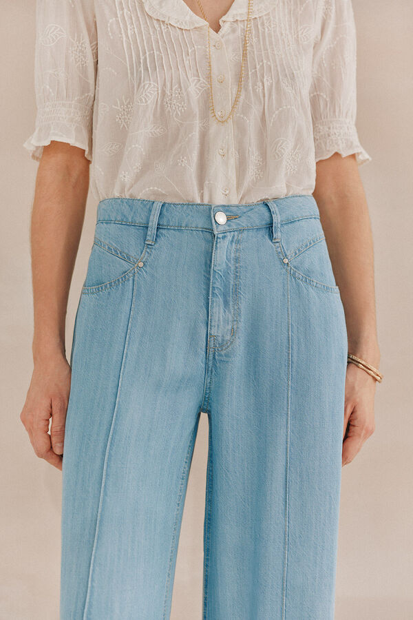 Hoss Intropia Bruna. Pantalón fluído. Azul