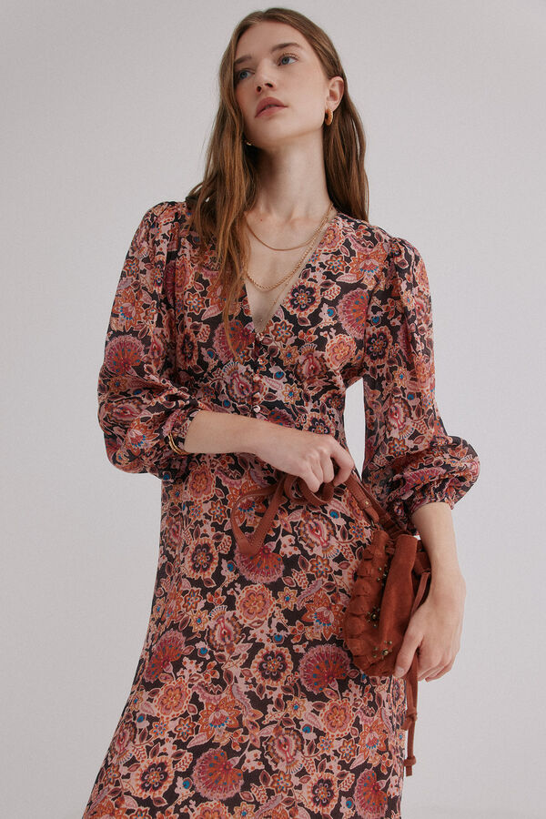 Hoss Intropia Aitana. Vestido estampado Castanho