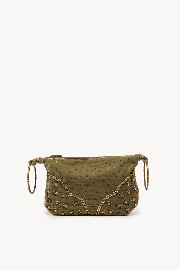 Hoss Intropia Nadia. Bolsa de veludo e miçangas Verde