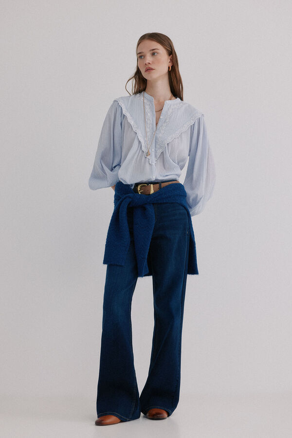 Hoss Intropia Gael. Blusa bordada Azul