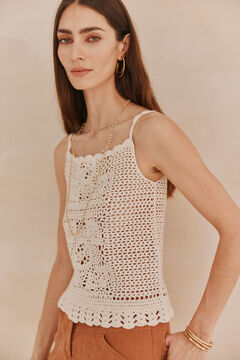 Hoss Intropia Sabina. Top crochet Marfil