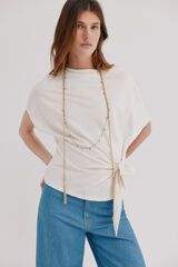 Hoss Intropia Mele. T-shirt em tecido fluido Beige