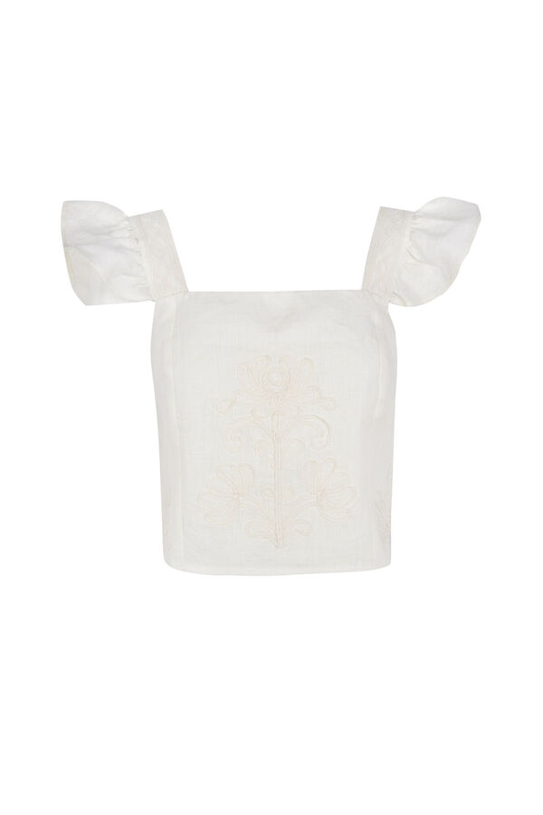Hoss Intropia Caela. Top bordados Marfil
